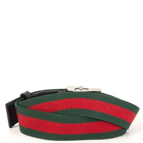 gucci l'aveugle par amour belt|GUCCI red green WEB STRIPE Belt with Plaque Buckle .